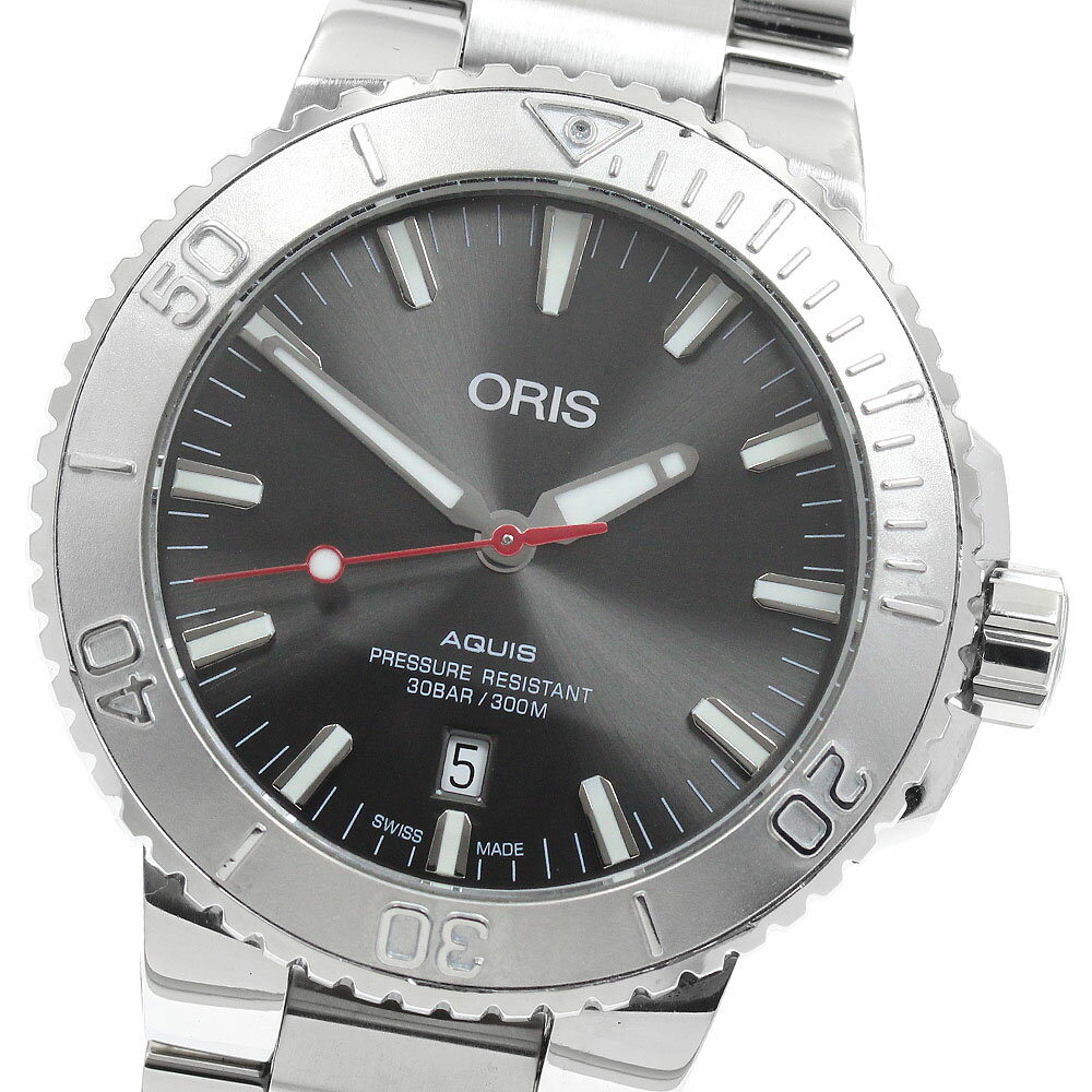 オリス ORIS 01 733 7730 4153-07 アクイス デイト レリーフ 自動巻き メンズ 良品 _943429【中古】
