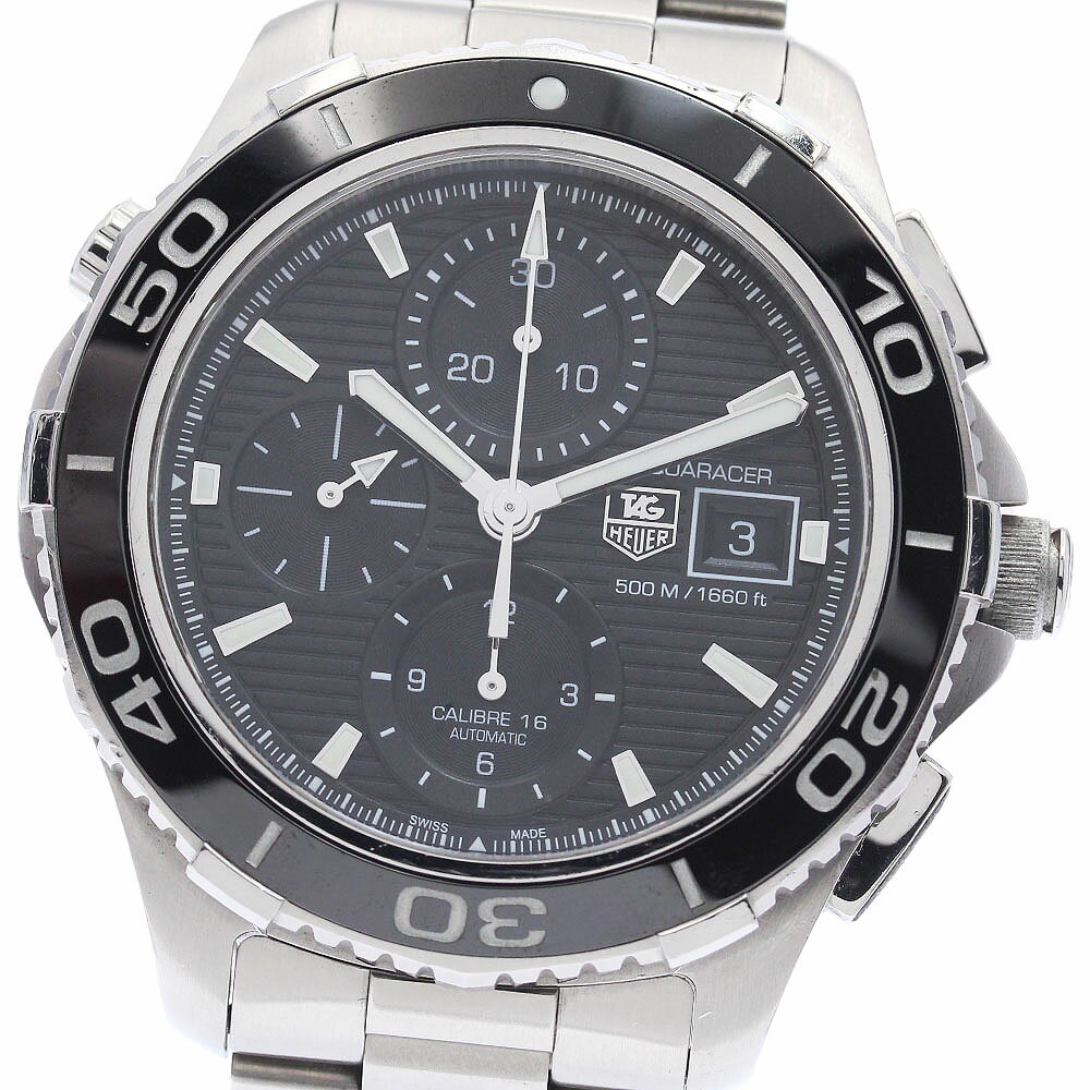 訳あり タグホイヤー TAG HEUER CAK2110 アクアレーサー クロノグラフ デイト 自動巻き メンズ _947504【中古】