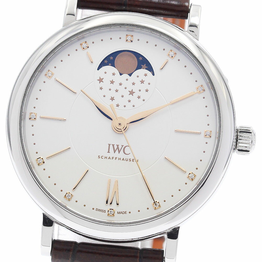 IWC IWC SCHAFFHAUSEN IW459011 ポートフィノ ムーンフェイズ 12Pダイヤ 自動巻き メンズ 良品 保証書付き_948066【中古】