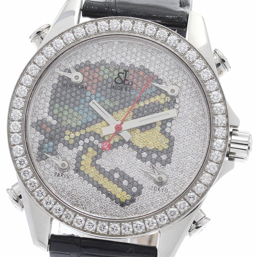 ジェイコブ JACOB&CO 5タイムゾーン ダイヤベゼル クォーツ メンズ _934550【中古】