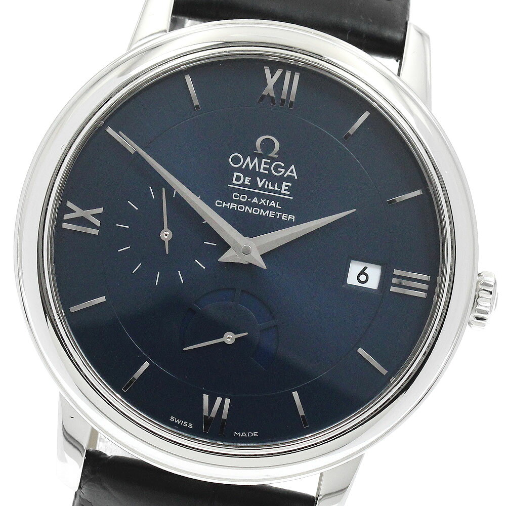 DeVille - オメガ OMEGA 424.13.40.21.03.001 デビル プレステージ パワーリザーブ デイト 自動巻き メンズ 箱・保証書付き_944848【中古】