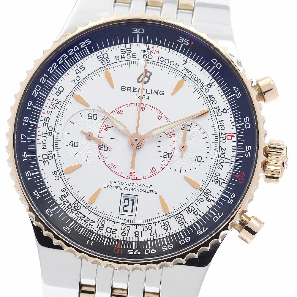 ブライトリング BREITLING C23340 ナビタイマー モンブリラン レジェンド K18PG/SS クロノグラフ 自動巻き メンズ 美品 _942147【中古】