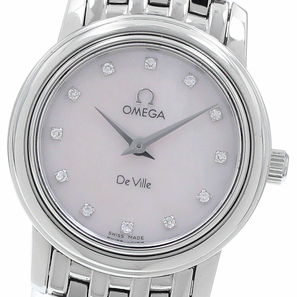 樂天商城 - オメガ OMEGA 4570.78 デビル プレステージ 12Pダイヤ クォーツ レディース 箱・保証書付き_945375【中古】