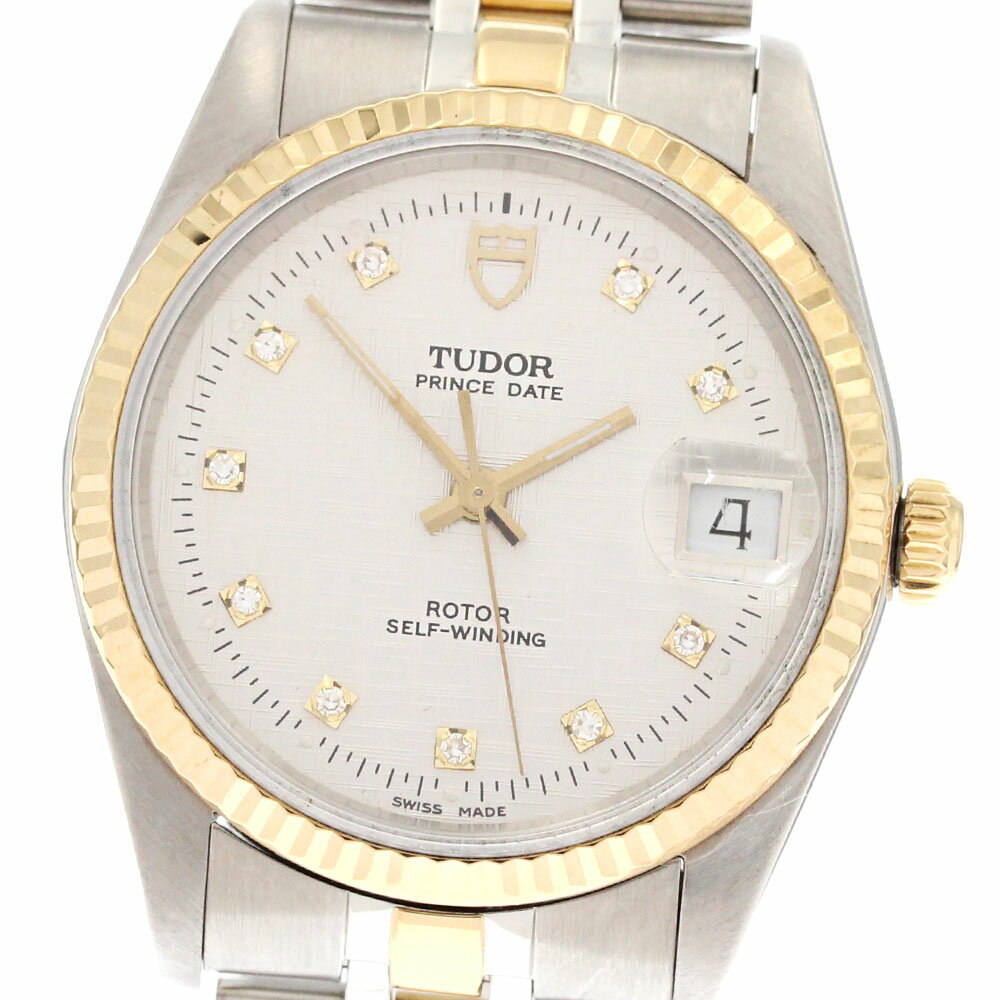 チュードル TUDOR 74033 プリンス デイト 10Pダイヤ YGコンビ cal.2824-2 自動巻き メンズ 良品 _871471【中古】