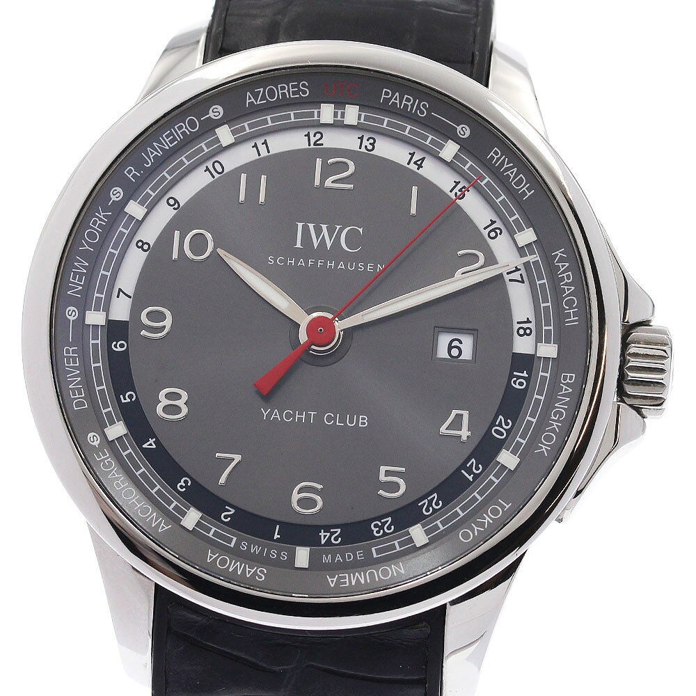 IWC IWC SCHAFFHAUSEN IW326602 ポルトギーゼ ヨットクラブ デイト ワールドタイム 自動巻き メンズ 保証書付き_948041【中古】