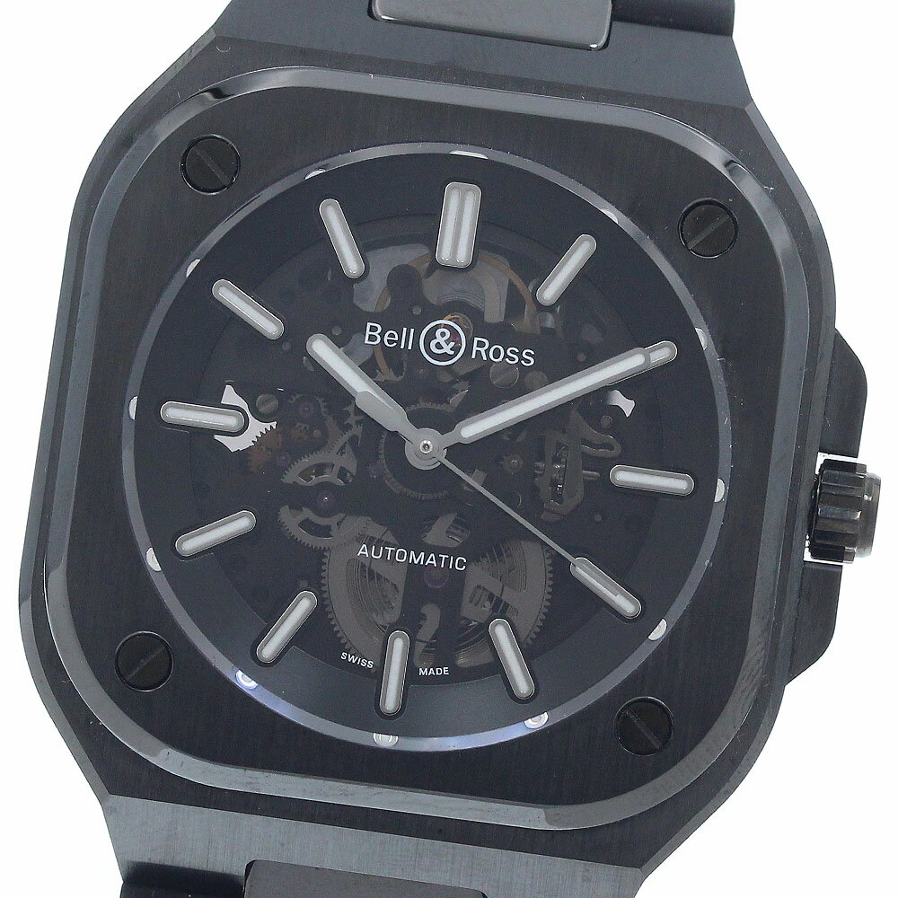 ベル＆ロス Bell＆Ross BR05A-BL-SK-CE/SRB スケルトン ブラック セラミック 自動巻き メンズ 極美品 内箱・保証書付き_949201【中古】