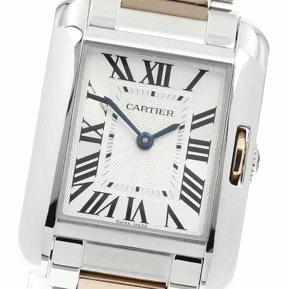 カルティエ CARTIER W5310036 タンクアングレーズSM PGコンビ クォーツ レディース 良品 _943418【中古】