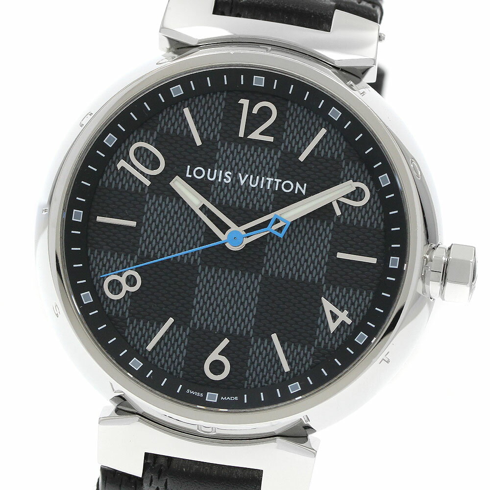ルイ・ヴィトン LOUIS VUITTON QA073 タンブール ダミエグラフィット クォーツ メンズ 良品 箱・保証書付き_943980【中古】