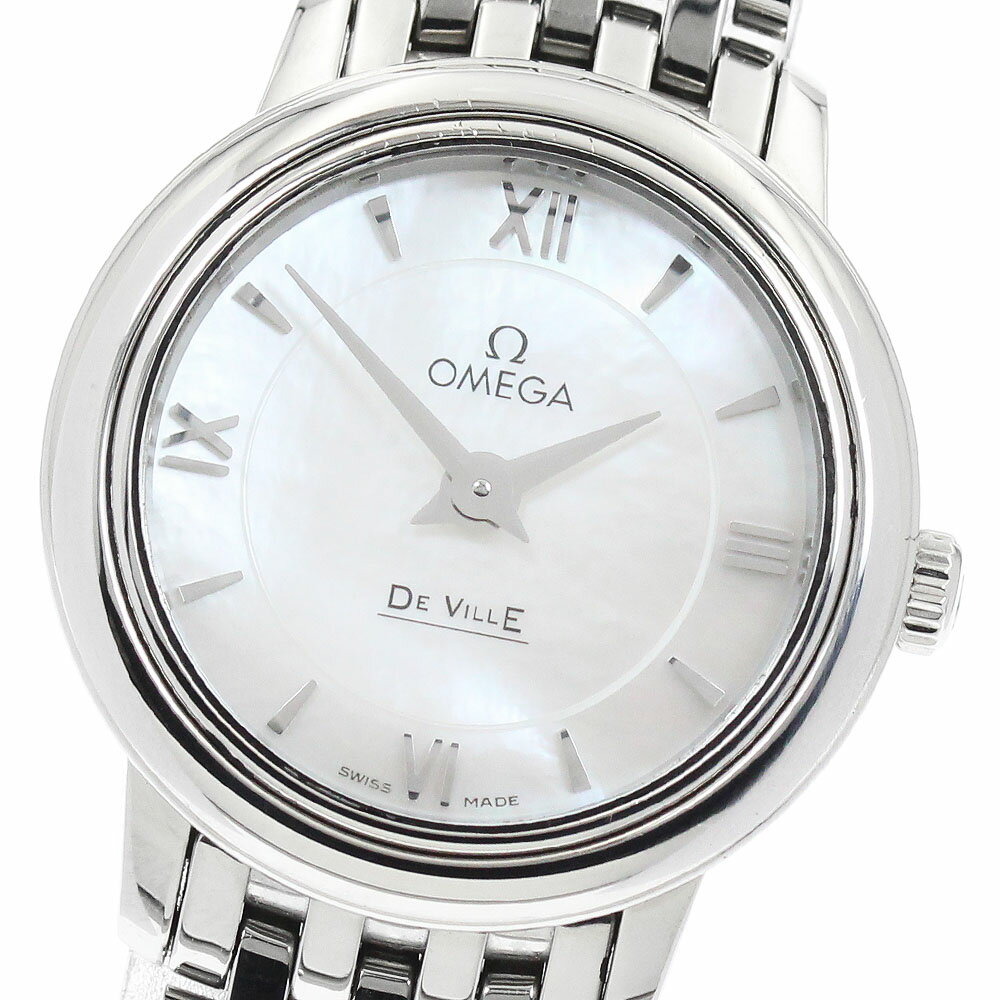 DeVille - オメガ OMEGA 424.10.24.60.05.001 デビル プレステージ シェル文字盤 クォーツ レディース _947432【中古】