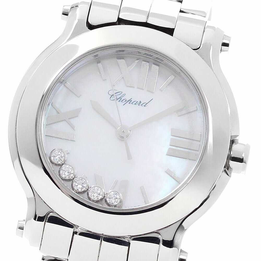 Y - ショパール Chopard 8509 ハッピースポーツ 5Pダイヤ クォーツ レディース _944864【中古】