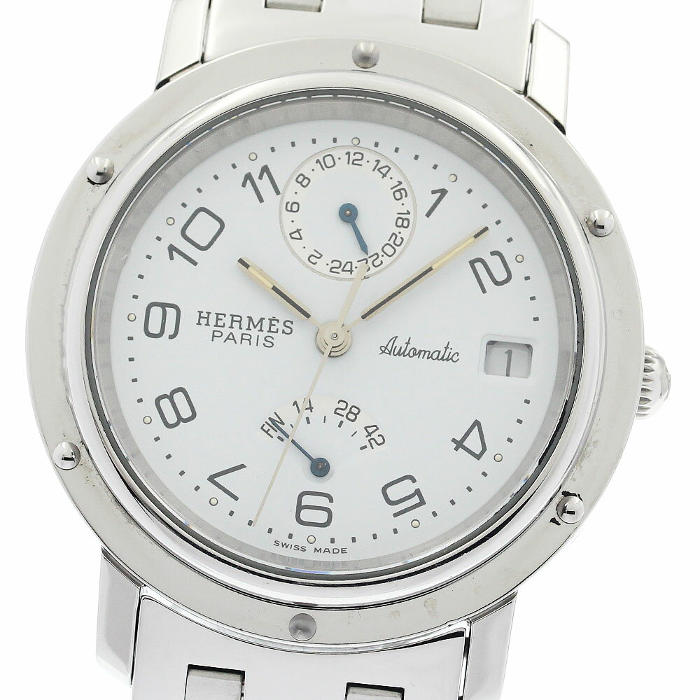 エルメス HERMES CL5.710 クリッパー パワーリザーブ GMT 自動巻き メンズ 良品 _945295【中古】