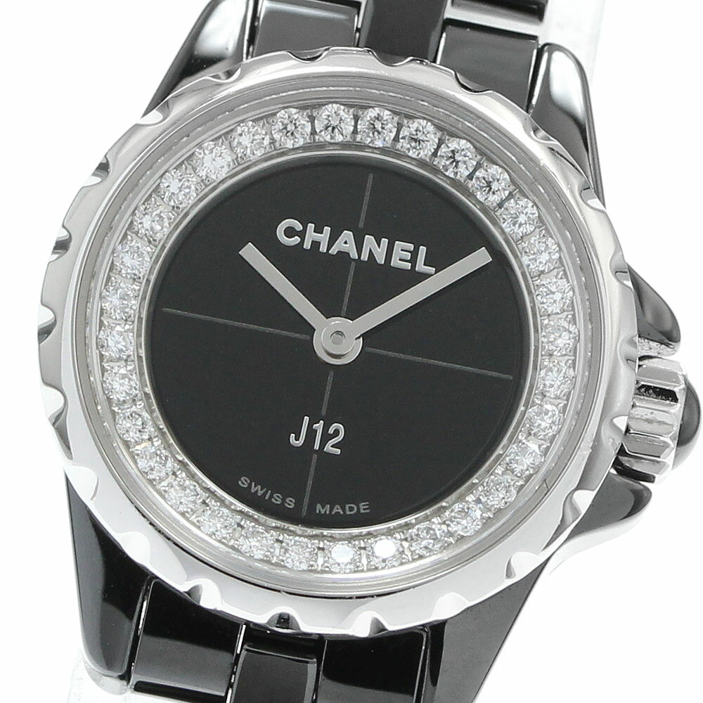 シャネル CHANEL H5235 J12 XS ブラックセラミック ダイヤ クォーツ レディース _946595【中古】