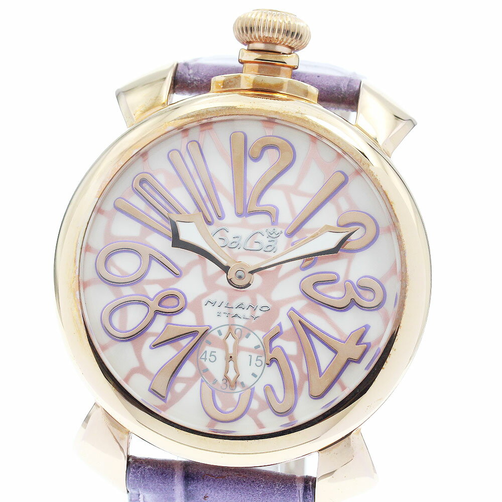 ガガミラノ GaGa MILANO 5011MOSAICO01S マヌアーレ48MM モザイク スモールセコンド 手巻き メンズ 美品 _947012【中古】