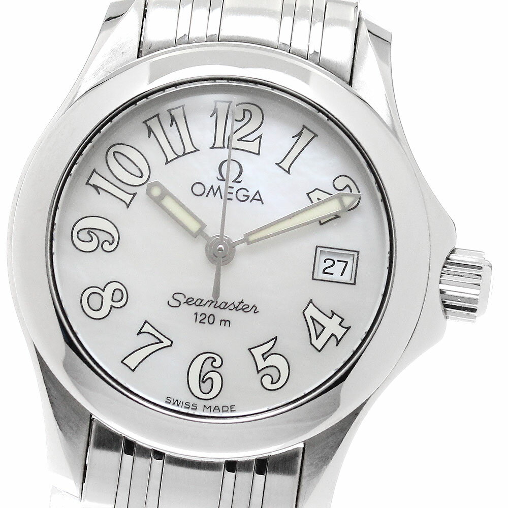 CITIZEN - オメガ OMEGA 2581.70 シーマスター120 デイト シェル文字盤 クォーツ レディース _948924【中古】