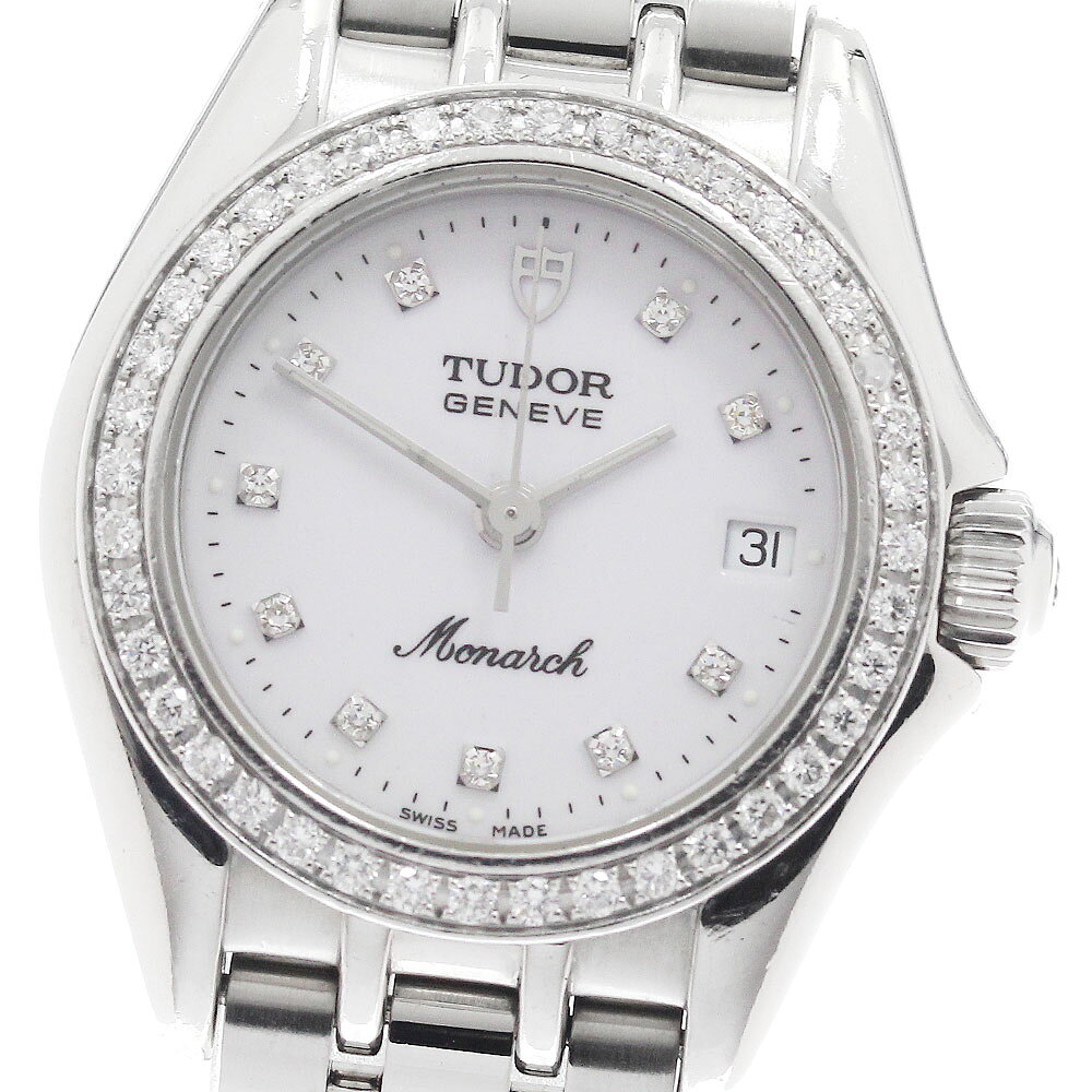 チュードル TUDOR 15810 モナーク 10P ダイヤベゼル クォーツ レディース _9430 ...