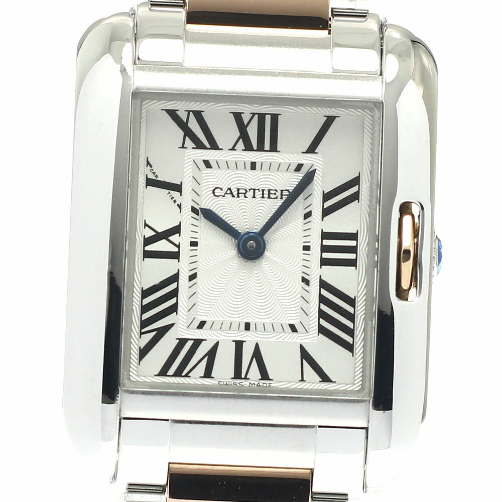 BVLGARI - カルティエ CARTIER W5310019 タンクアングレーズSM PGコンビ クォーツ レディース 良品 _898673【中古】