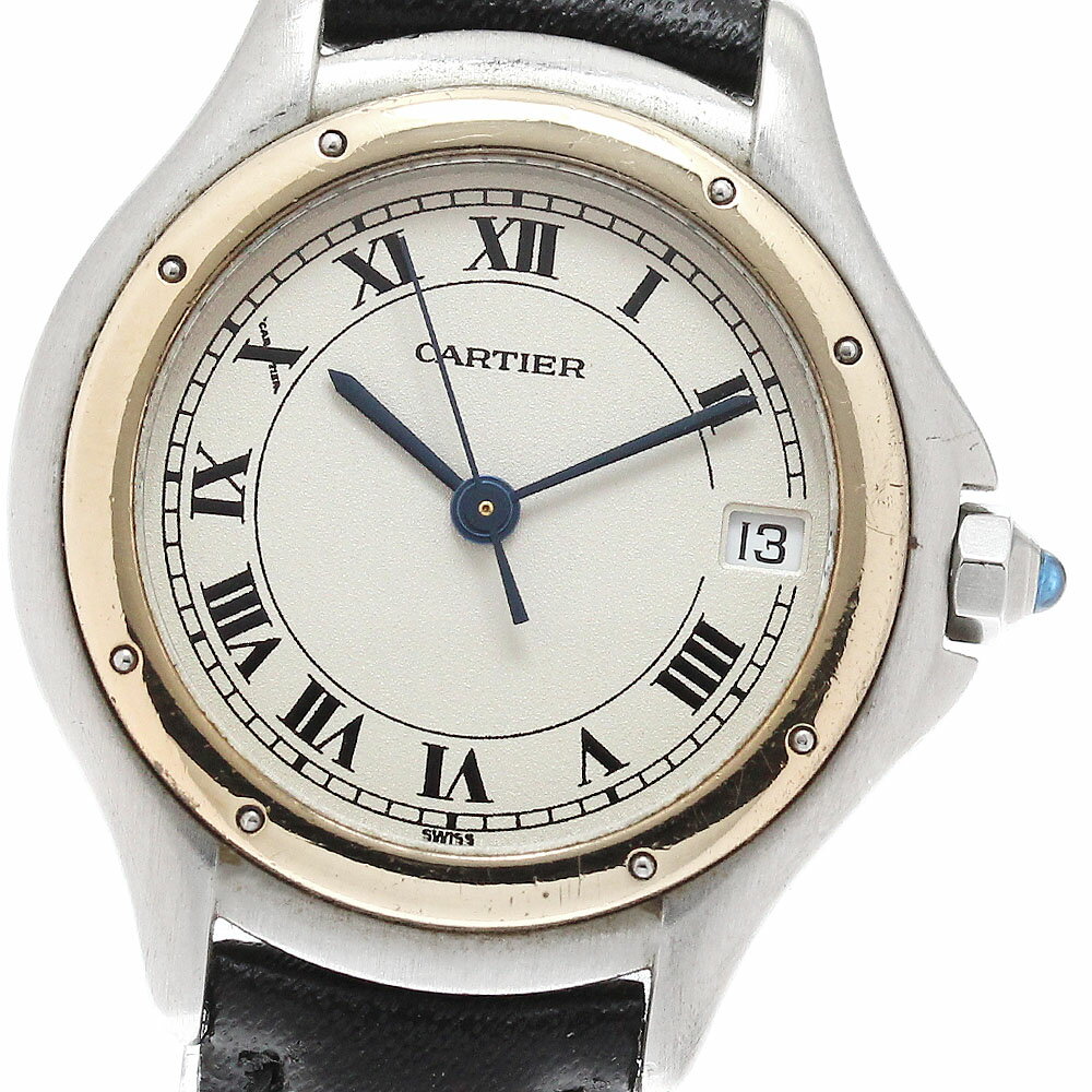 ORIENT - カルティエ CARTIER W350058F パンテールクーガーSM デイト YGベゼル クォーツ レディース _948383【中古】