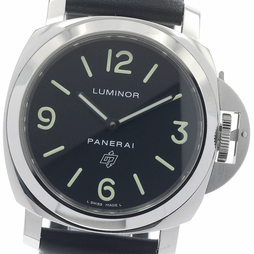 パネライ PANERAI PAM01000 ルミノール ベース ロゴ アッチャイオ 手巻き メンズ 良品 保証書付き_949575【中古】