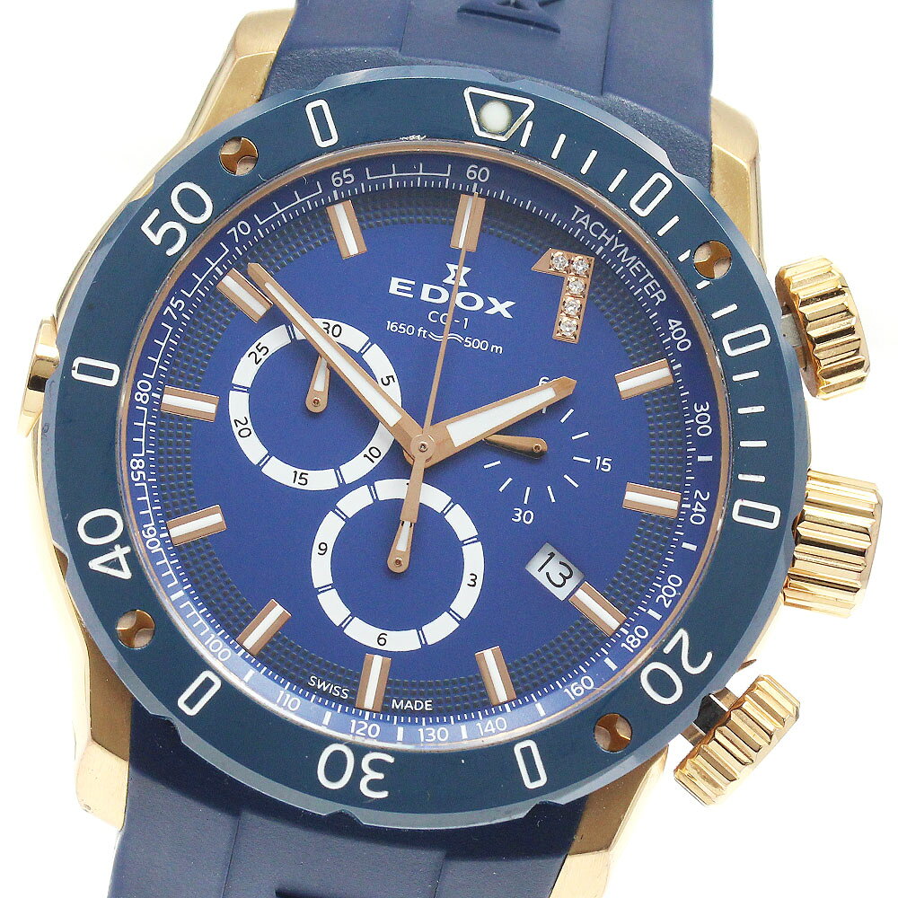 エドックス EDOX 10221 クロノオフショア1 クロノグラフ AJHHリミテッドエディション クォーツ メンズ 保証書付き_948802【中古】