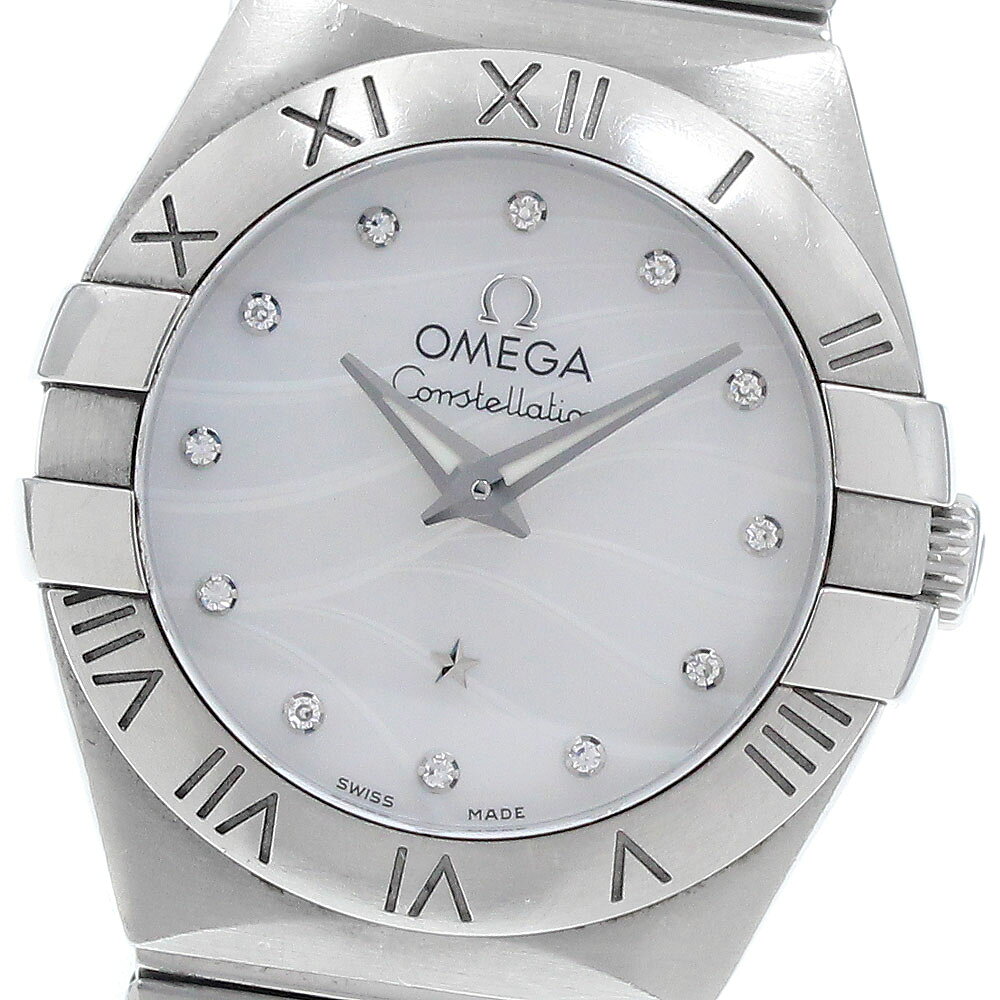 樂天商城 - オメガ OMEGA 123.10.24.60.55.003 コンステレーション ブラッシュ 12Pダイヤ シェル文字盤 クォーツ レディース _950658【中古】