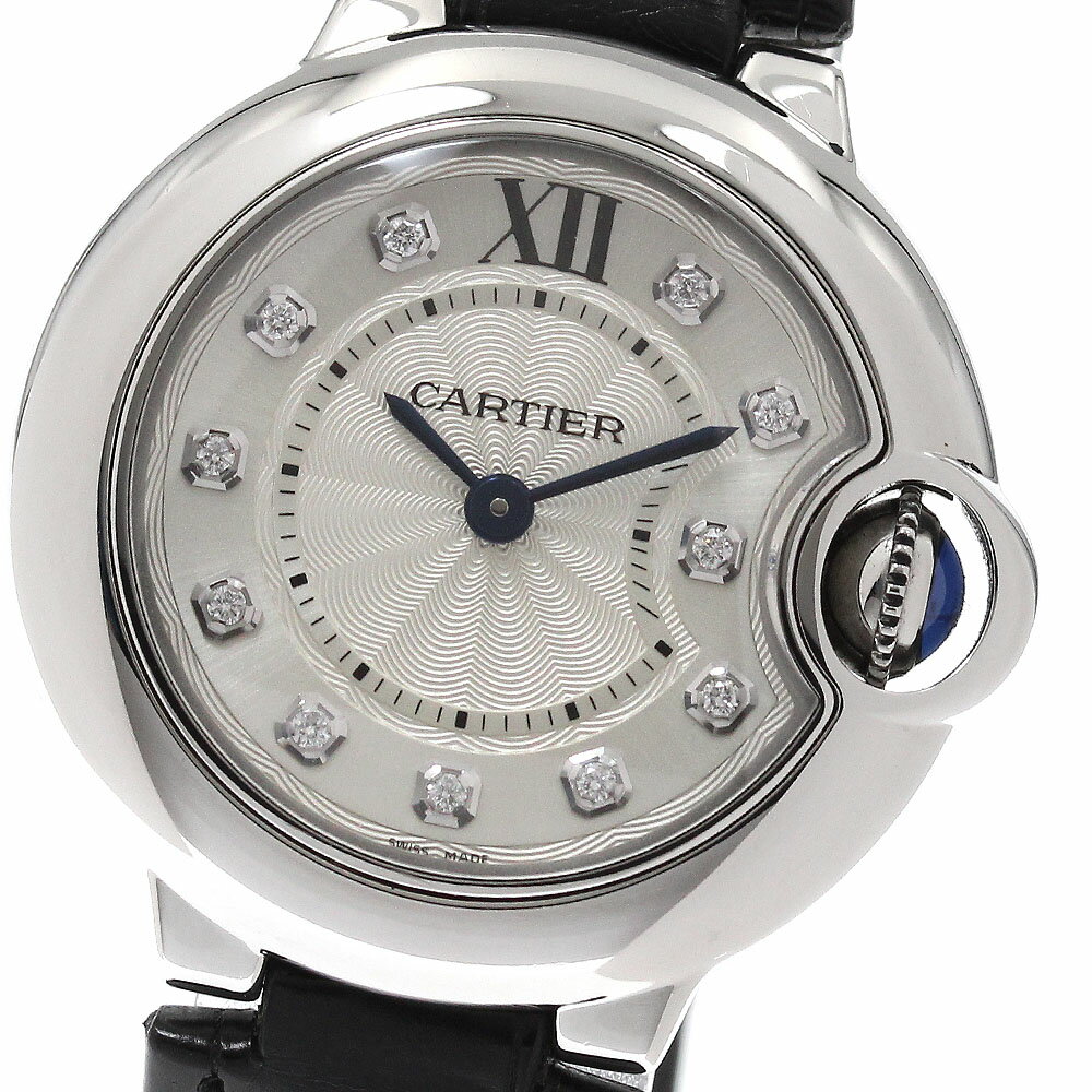 カルティエ CARTIER W4BB0008 バロンブルーSM 11Pダイヤ クォーツ レディース _950232【中古】
