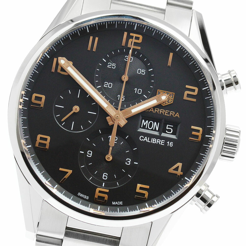 タグホイヤー TAG HEUER CV2A1AB カレラ キャリバー16 クロノグラフ デイデイト 自動巻き メンズ 美品 保証書付き_950614【中古】