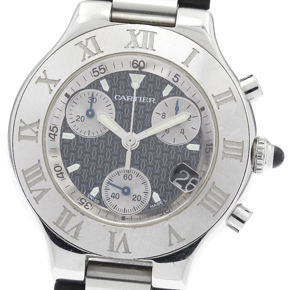 カルティエ CARTIER W10125U2 クロノスカフ デイト クォーツ メンズ _947236 ...