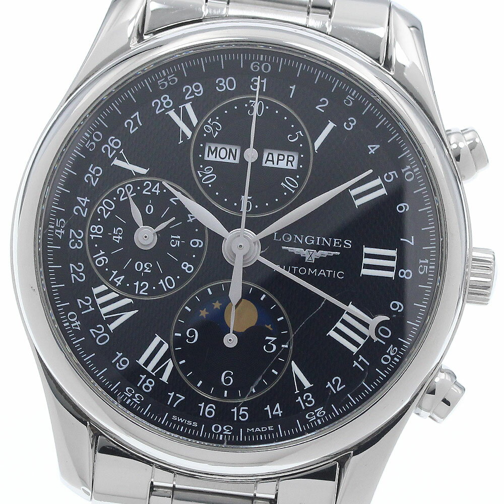 ロンジン LONGINES L2.673.4 マスターコレクション ムーンフェイズ クロノグラフ 自動巻き メンズ _945451【中古】