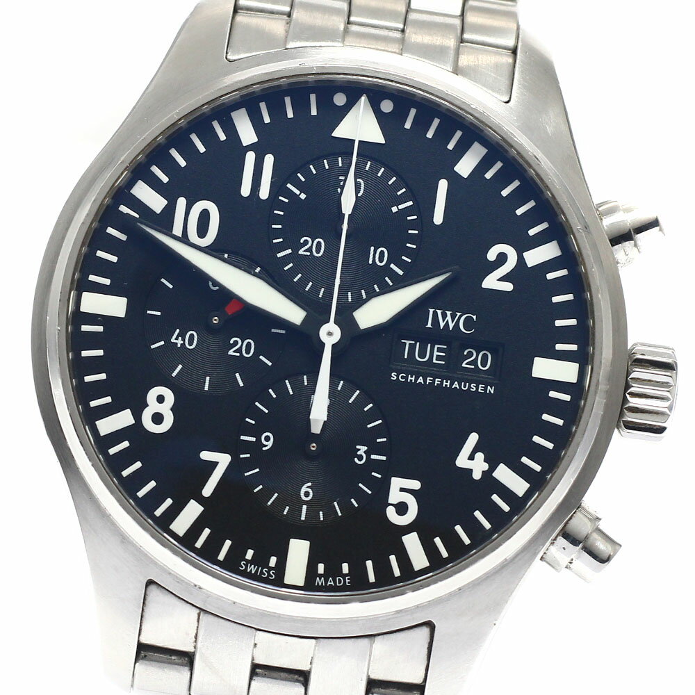 樂天商城 - IWC IWC SCHAFFHAUSEN IW377710 パイロットウォッチ クロノグラフ デイデイト 自動巻き メンズ 保証書付き_949313【中古】