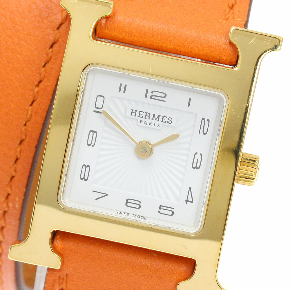 HERMES 501 - エルメス HERMES HH1.201 Hウォッチ ドゥブルトゥール クォーツ レディース _950153【中古】