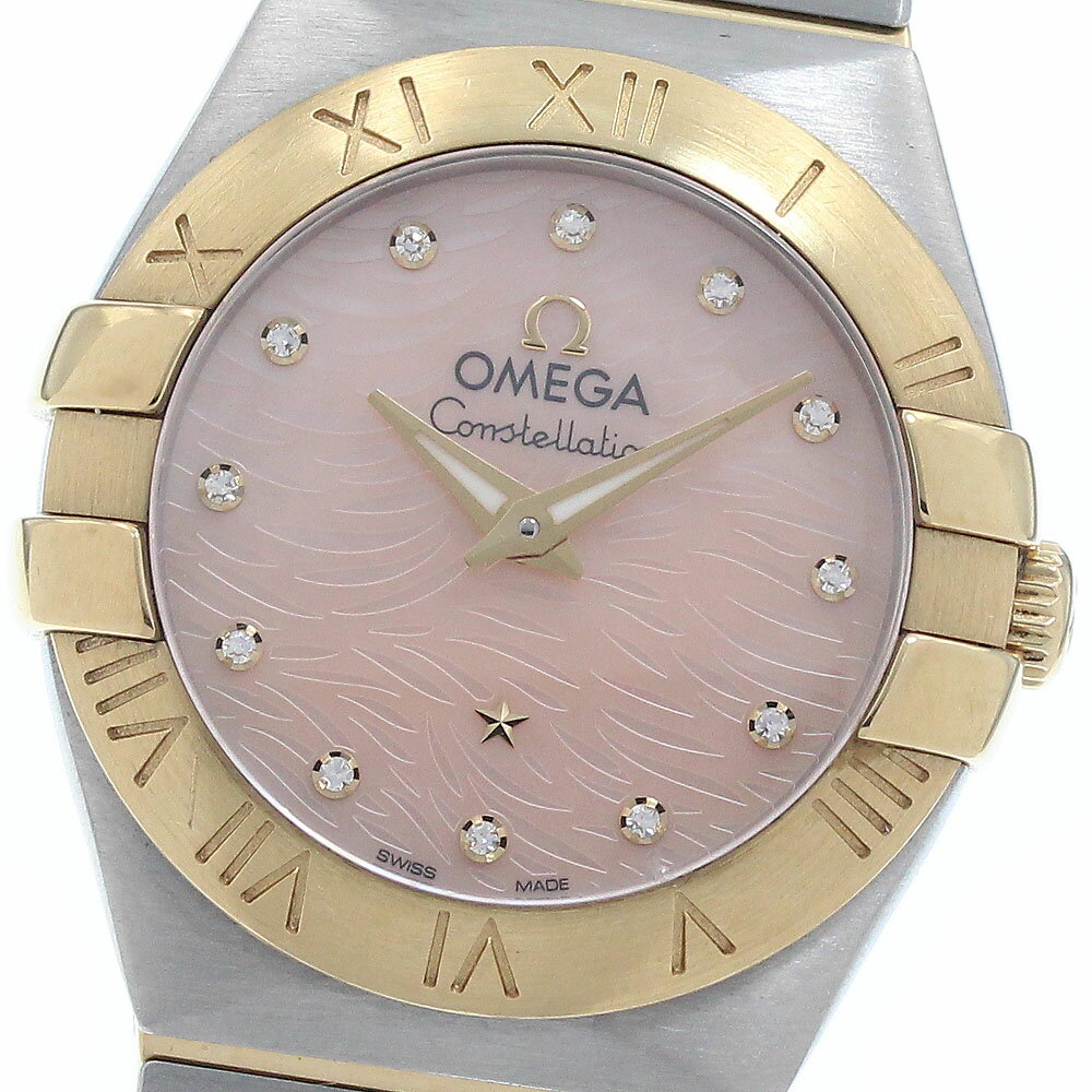 オメガ OMEGA 123.20.24.60.57.004 コンステレーション プリュム 12Pダイヤ YGコンビ クォーツ レディース _950679【中古】