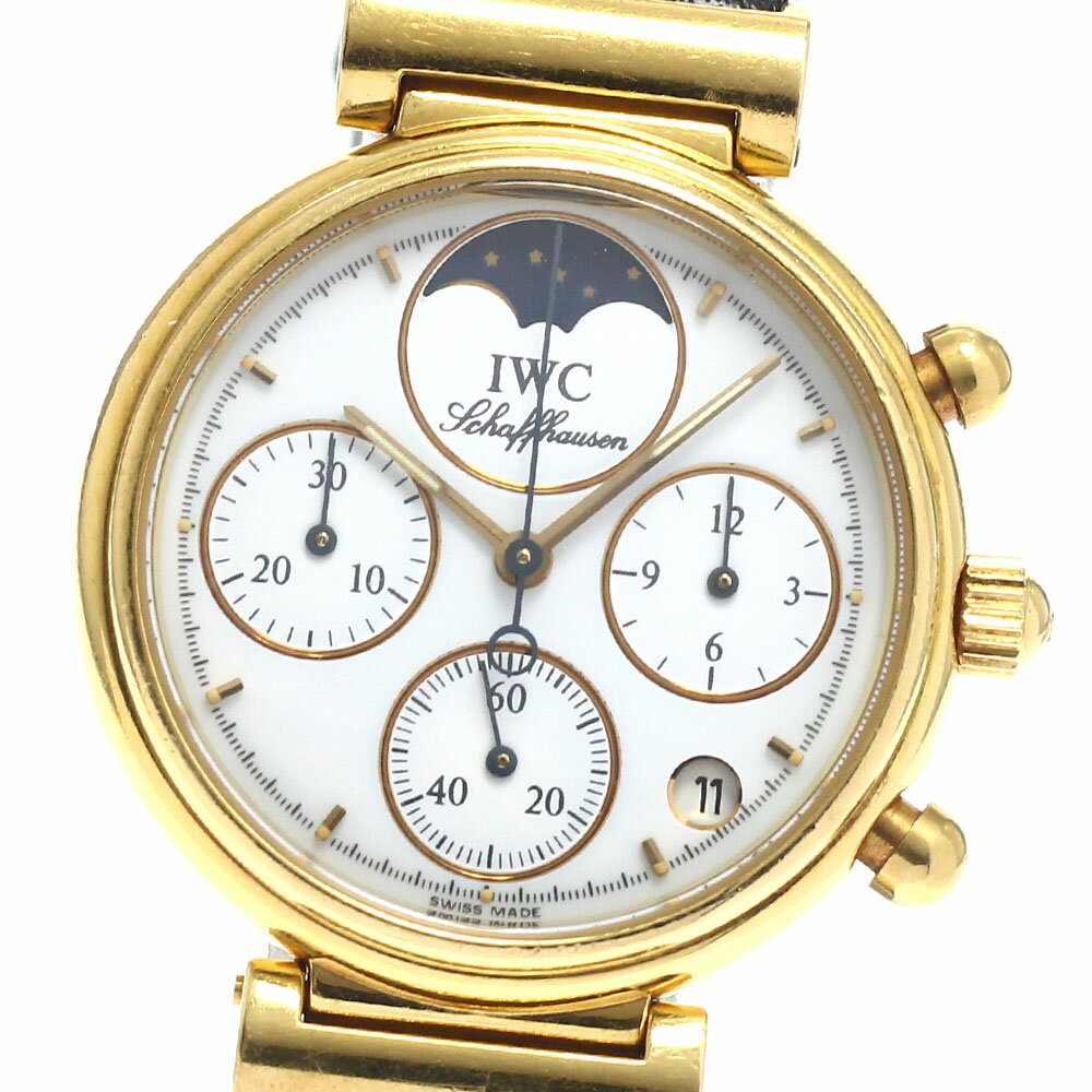 IWC IWC SCHAFFHAUSEN IW373501 ダヴィンチ K18YG クロノグラフ デイト クォーツ レディース _943327【中古】