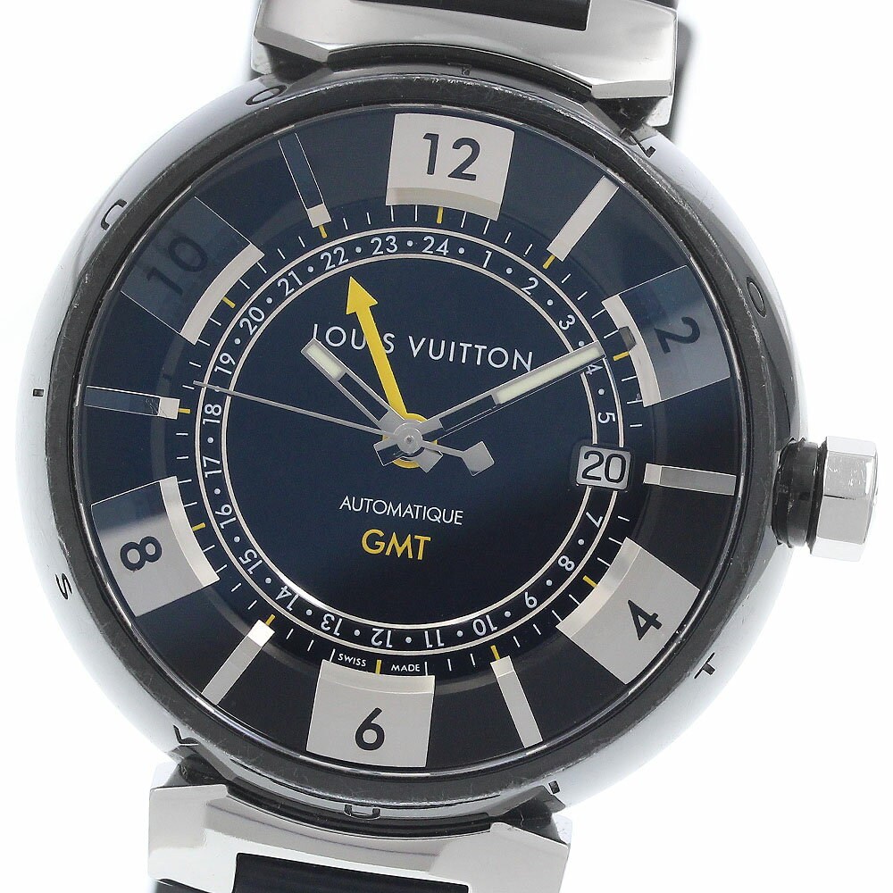 ルイ・ヴィトン LOUIS VUITTON Q113K タンブールインブラック GMT デイト 自動巻き メンズ _945806【中古】