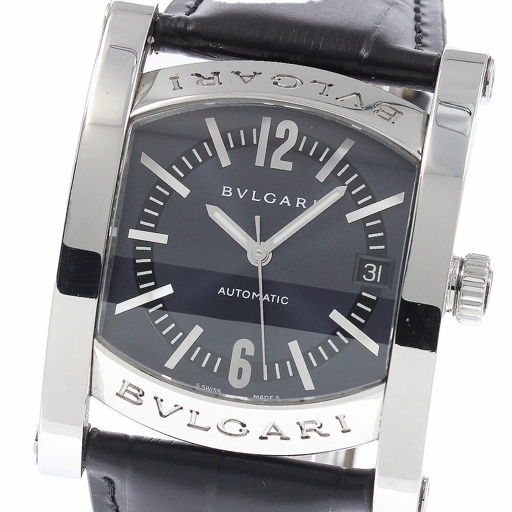 ブルガリ BVLGARI AA44S アショーマ デイト 自動巻き メンズ 箱・保証書付き_946576【中古】