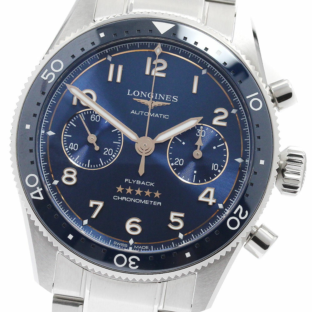 ロンジン LONGINES L3.821.4.93.6 スピリット フライバック 42mm フライバッククロノグラフ 自動巻き メンズ 美品 箱・保証書付き_951124【中古】