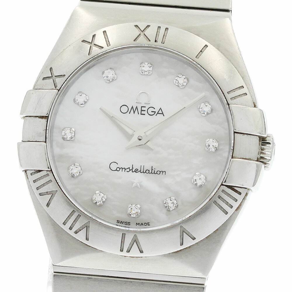 Constellation - オメガ OMEGA 123.10.27.60.55.001 コンステレーション 12Pダイヤモンド クォーツ レディース 保証書付き_951409【中古】