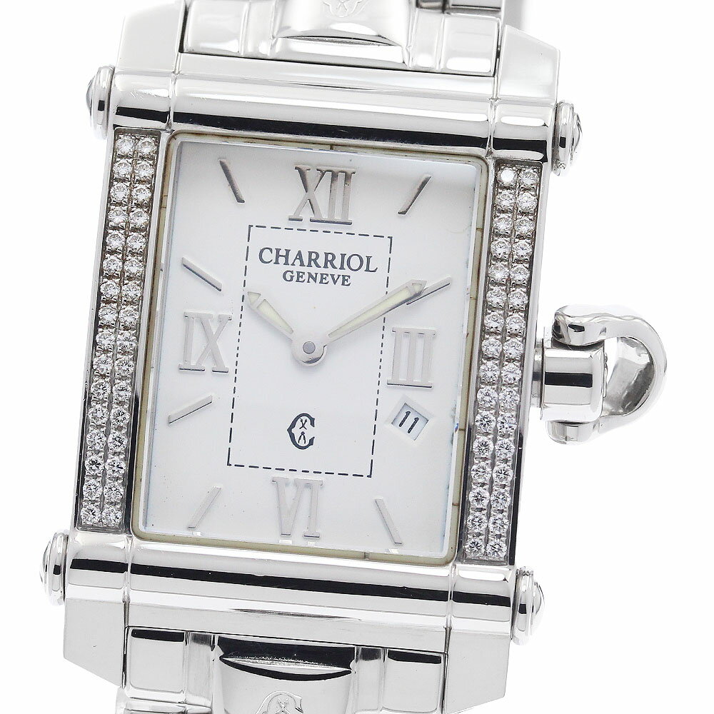 フィリップ・シャリオール PHILIPPE CHARRIOL CCSTRH2 コロンブス デイト ダイヤベゼル クォーツ レディース _943306【中古】