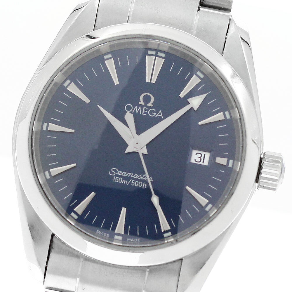 樂天商城 - オメガ OMEGA 2518.80 シーマスター アクアテラ デイト クォーツ ボーイズ 保証書付き_949028【中古】
