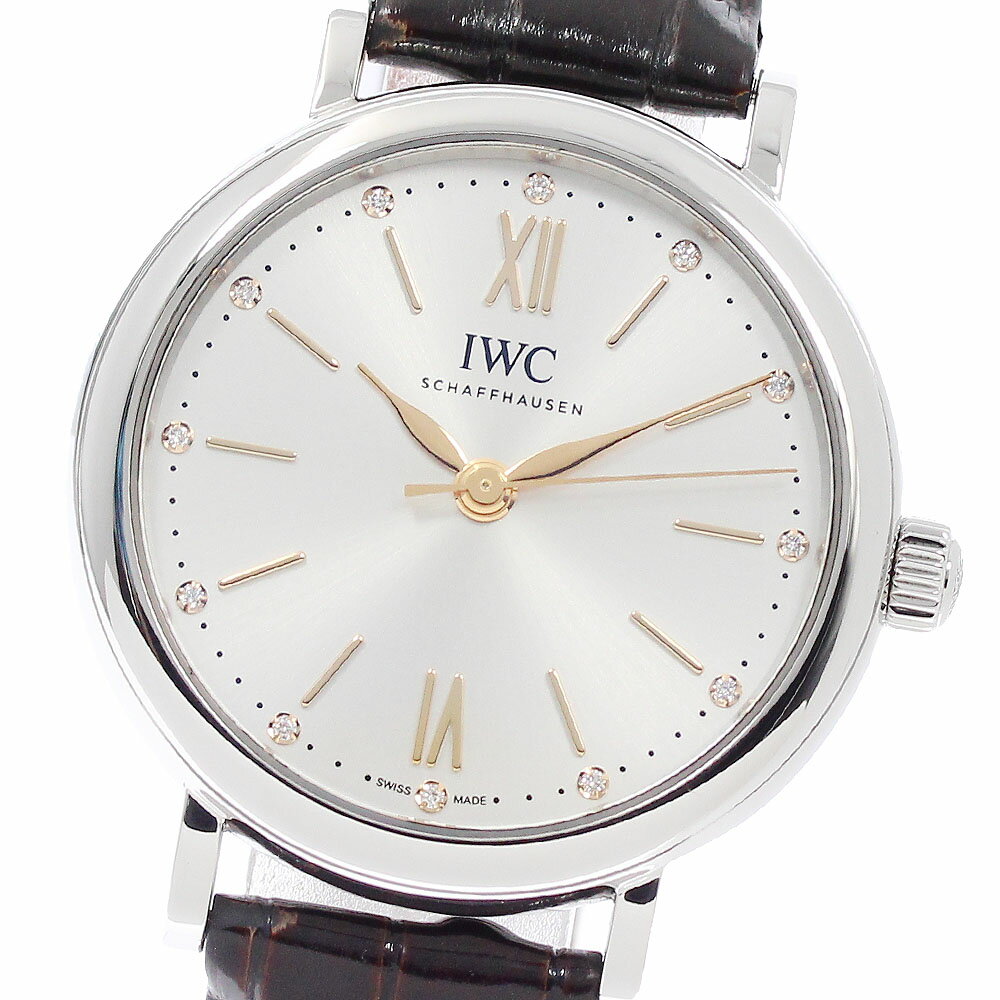 IWC - IWC SCHAFFHAUSEN IW357403 ポートフィノ オートマティック 34 12Pダイヤ 自動巻き レディース _951150【中古】