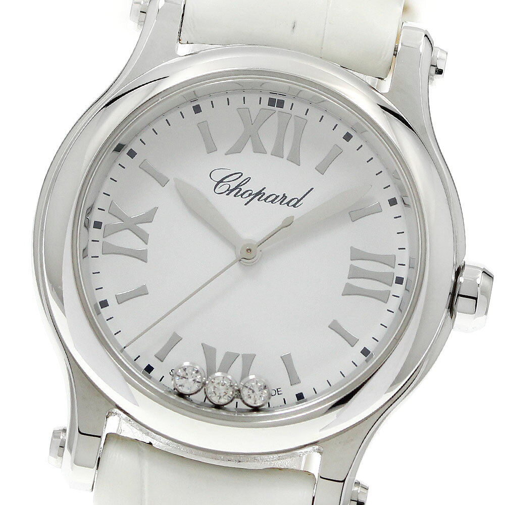 其它 - ショパール Chopard 278590-3001 ハッピースポーツ 3Pダイヤ クォーツ レディース 箱付き_951599【中古】