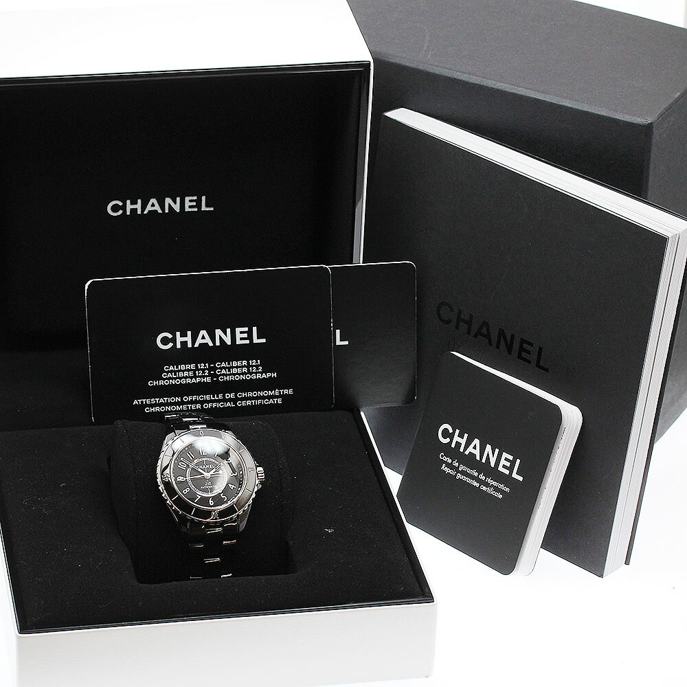 シャネル CHANEL H5696 J12 黒セラミック 自動巻き レディース 美品 箱・保証書付...