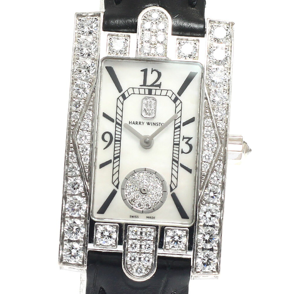 ハリーウィンストン HARRY WINSTON AVEQHM21WW231 アヴェニュー クラシック K18WG ダイヤベゼル クォーツ レディース 保証書付き_941823【中古】