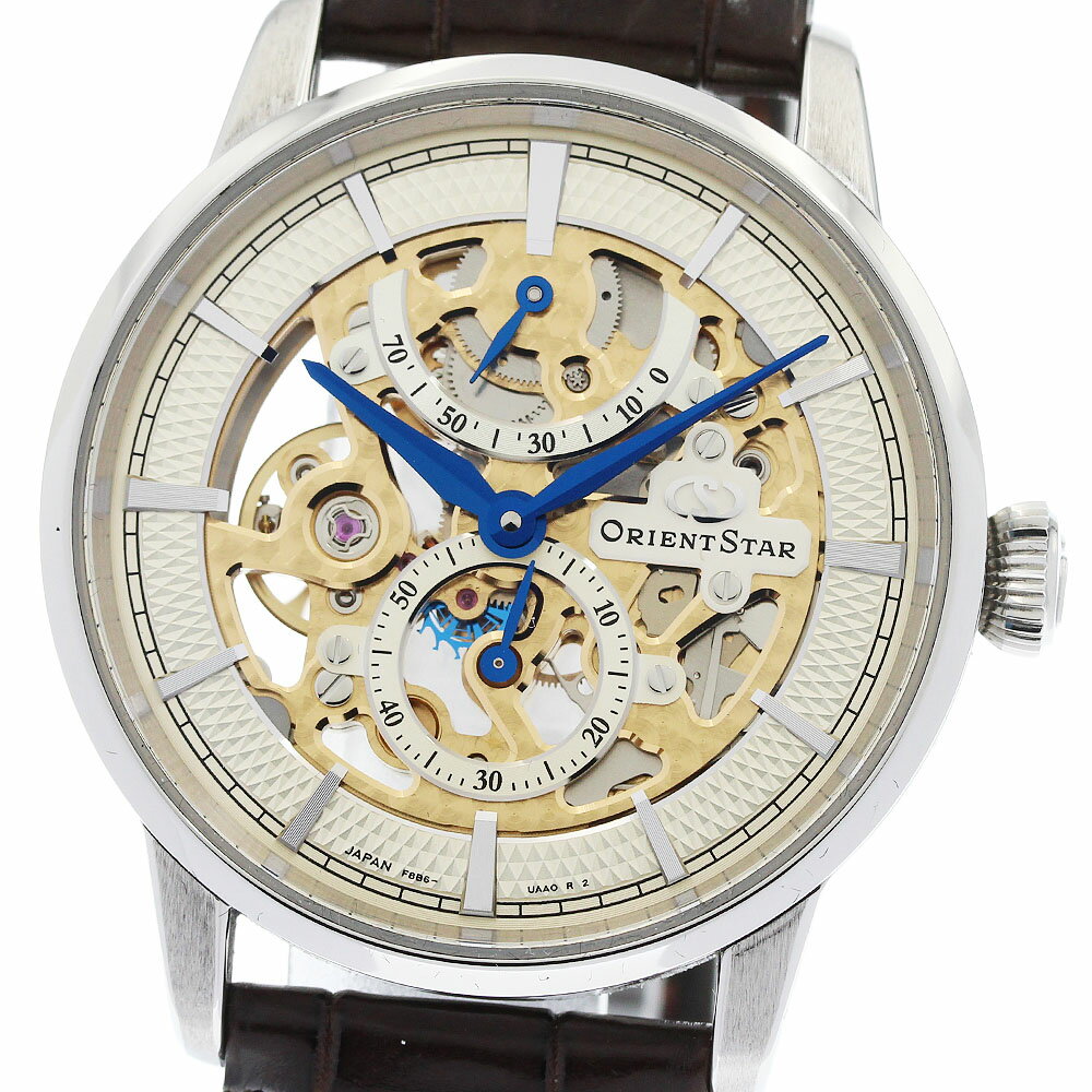 オリエント ORIENT F8B6-UAA0/RK-AZ0001S オリエントスター パワーリザーブ スモールセコンド 手巻き メンズ 美品 箱・保証書付き_950902【中古】