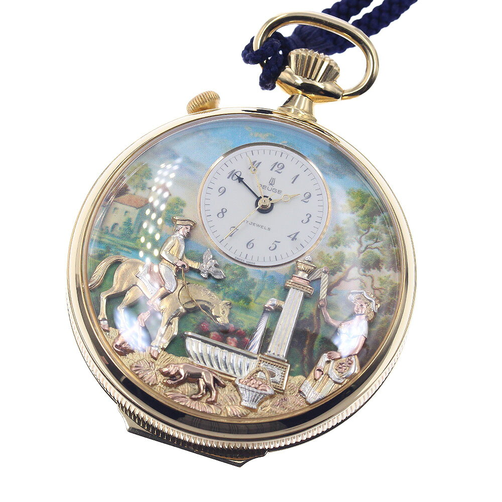 リュージュ REUGE リュージュ 懐中時計 からくりオルゴール 手巻き メンズ 内箱付き_951023【中古】