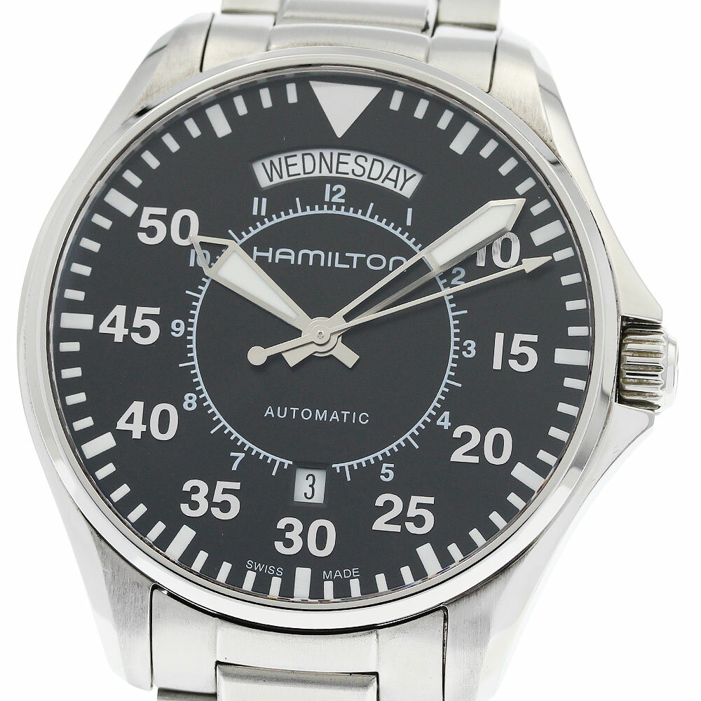 樂天商城 - ハミルトン HAMILTON H646150 カーキ パイロット デイデイト 自動巻き メンズ 良品 _951202【中古】