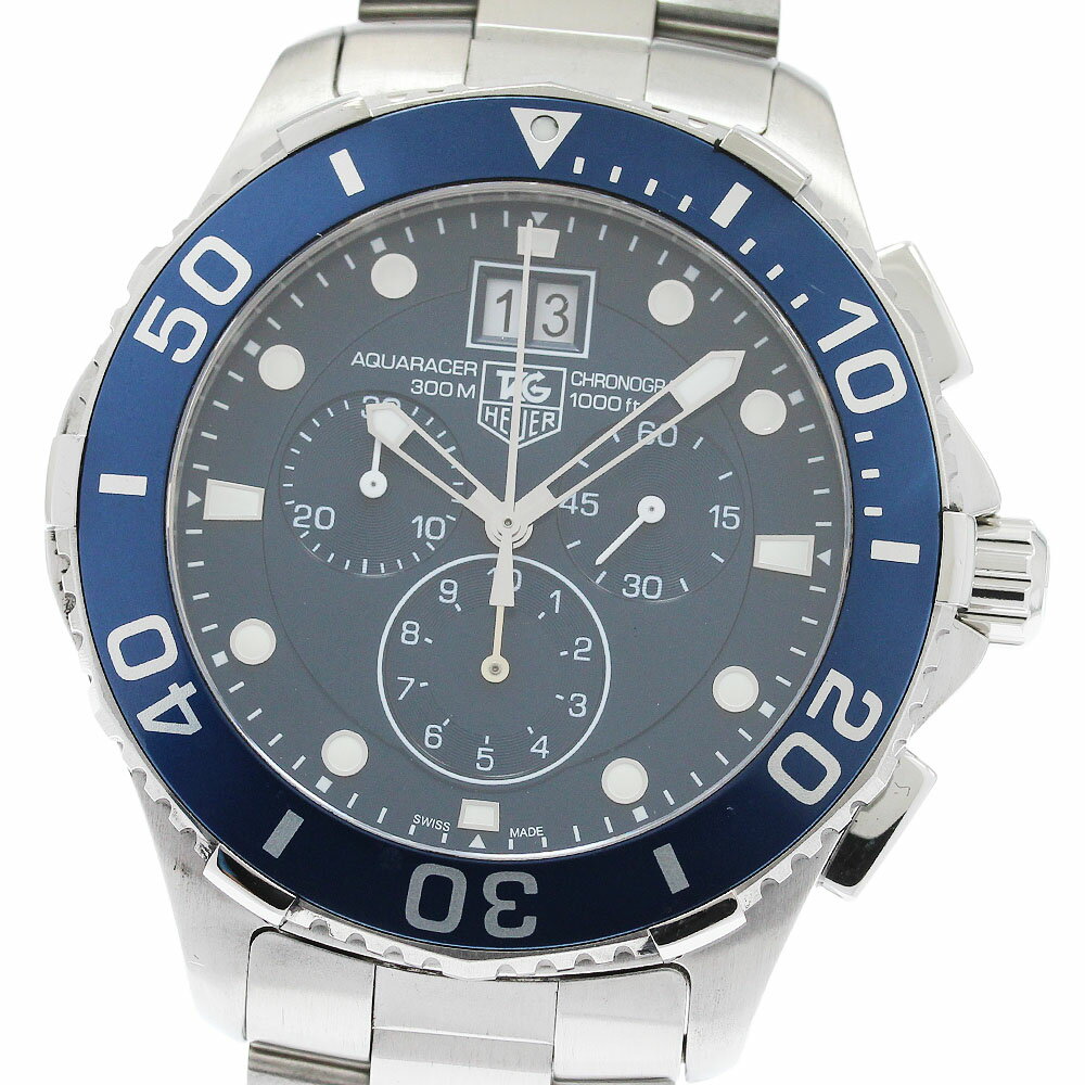 タグホイヤー TAG HEUER CAN1011 アクアレーサー ビッグデイト クロノグラフ クォーツ メンズ 良品 _950181【中古】