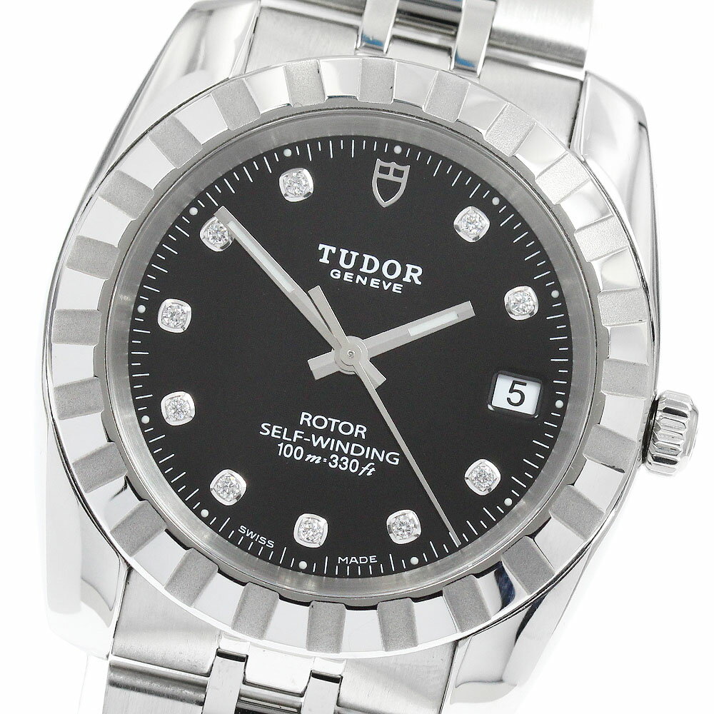 樂天商城 - チュードル TUDOR 21010 クラシック デイト 10Pダイヤ 自動巻き メンズ 良品 保証書付き_950627【中古】