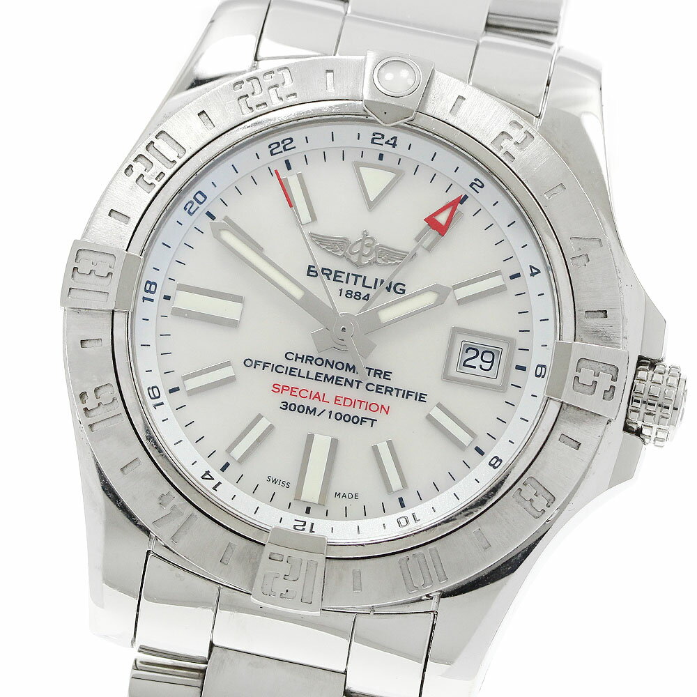 Other - ブライトリング BREITLING A32390 アベンジャー2 GMT デイト ホワイトシェル文字盤 自動巻き メンズ 箱・保証書付き_951651【中古】