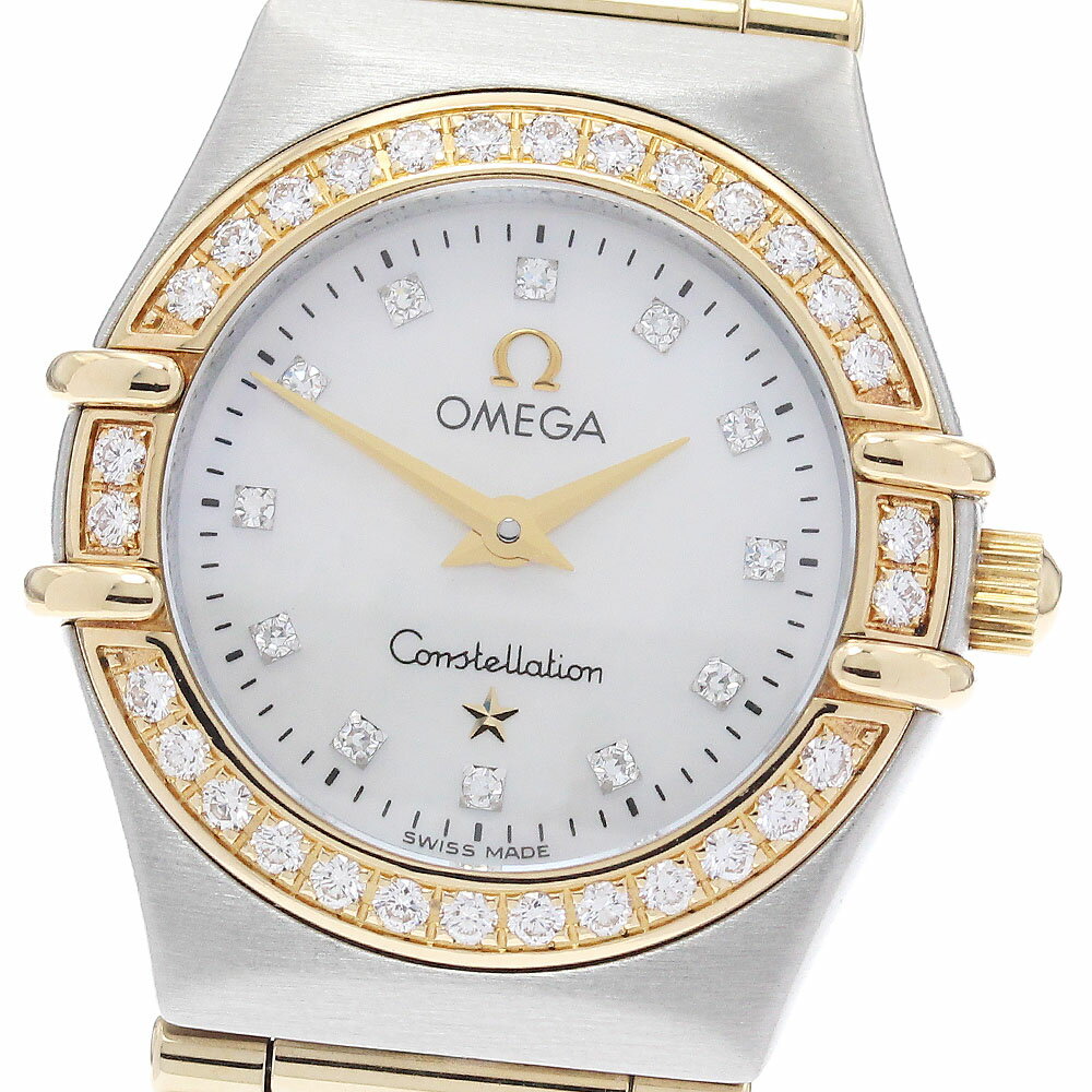 オメガ OMEGA 1267.75 コンステレーション ミニ 12P ダイヤベゼル フルバー クォーツ レディース _951707【中古】