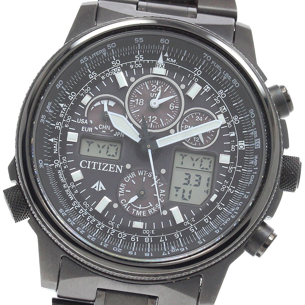 シチズン CITIZEN JY8025-59E/U680-T019692 プロマスター スカイ クロノグラフ ソーラー電波 メンズ 極美品 内箱・保証書付き_951786【中古】